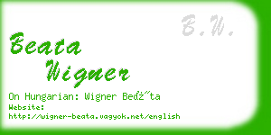 beata wigner business card